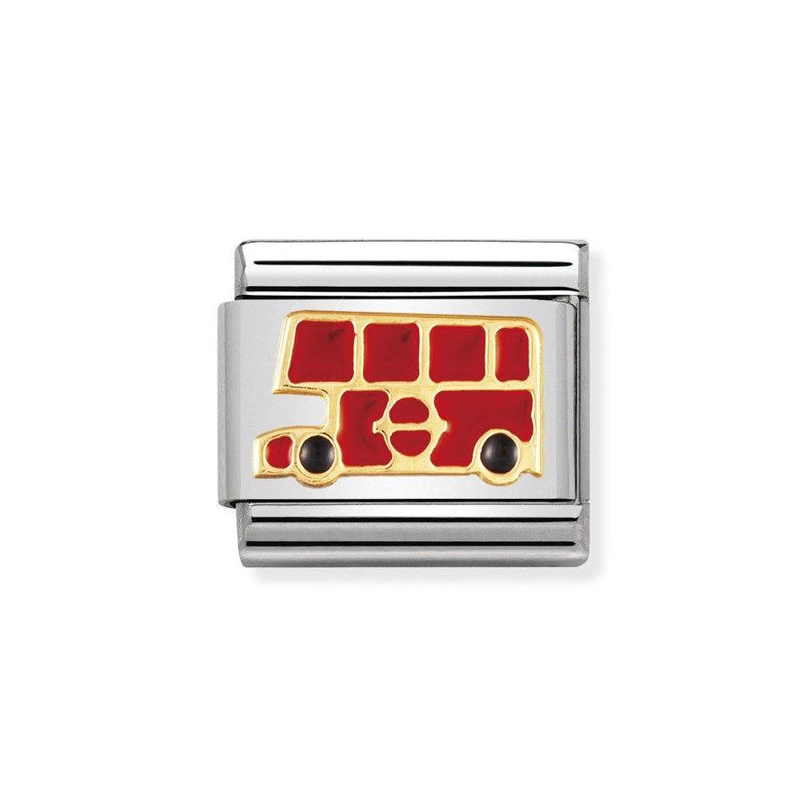 Composable Gold 18K Angielski autobus z czerwoną emalią 030210/19