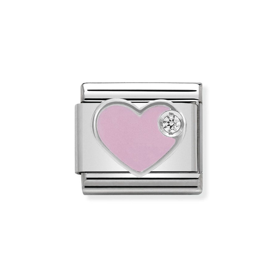 Composable Silver Różowe serce z cyrkonią 330305/02