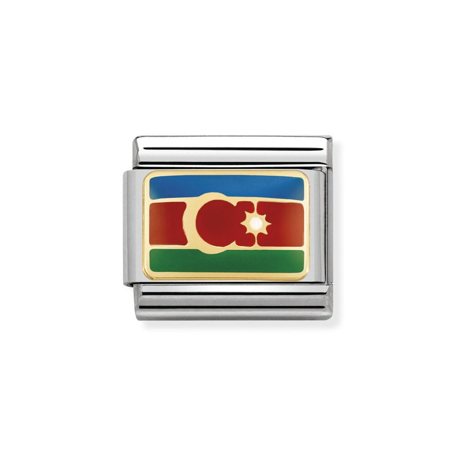 Nomination Composable Gold 18K flaga Azerbejdżanu 030236/19