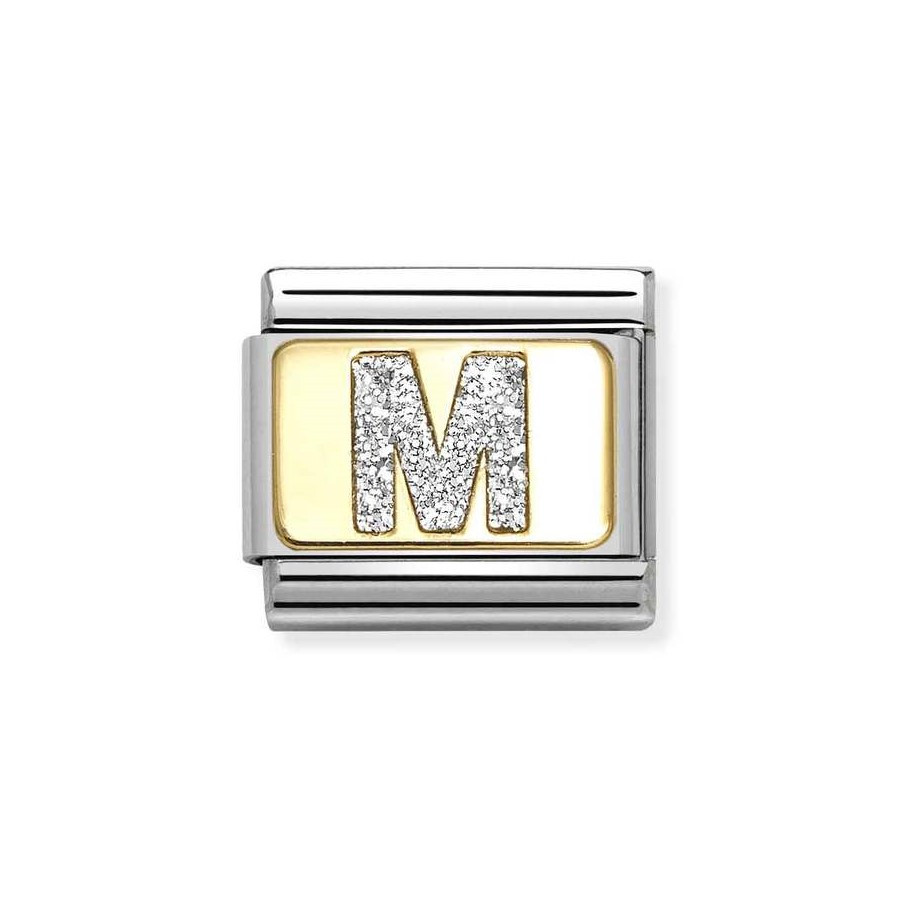 Nomination Composable Gold 18K brokatowa  litera "M" 030291/13