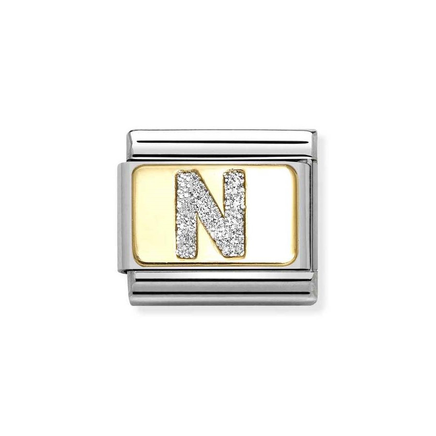 Nomination Composable Gold 18K brokatowa  litera "N" 030291/14