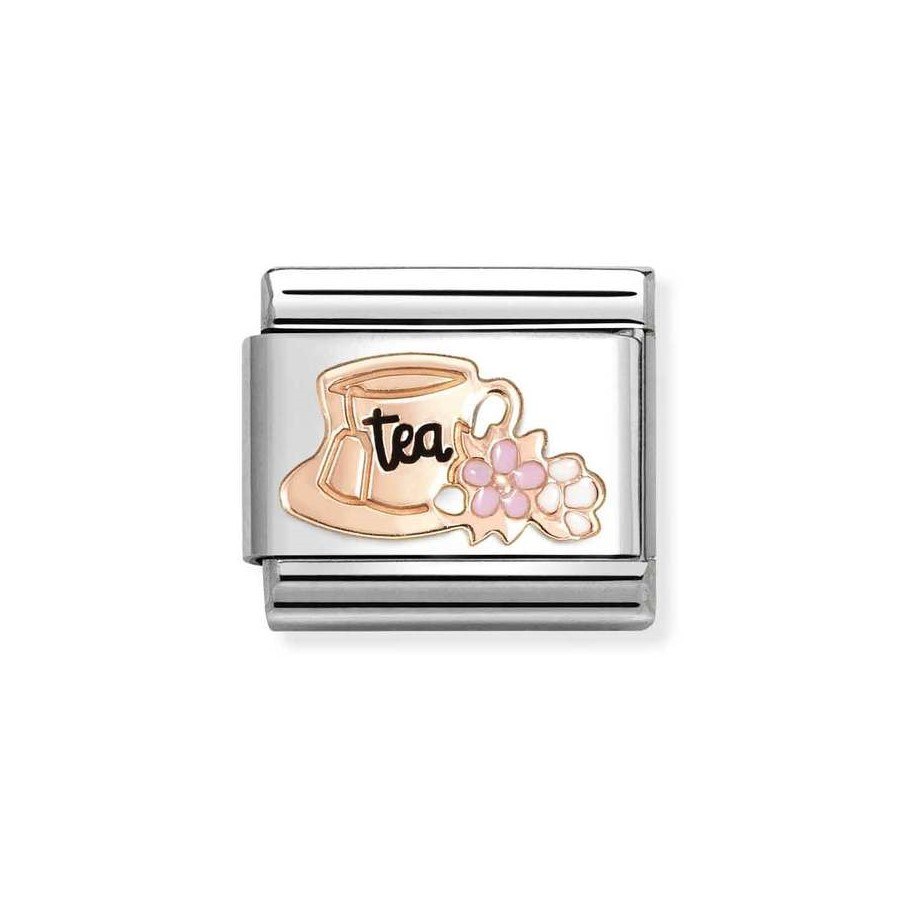 Nomination Composable Rose Gold 9K Filiżanka herbaty z kwiatami 430202/27
