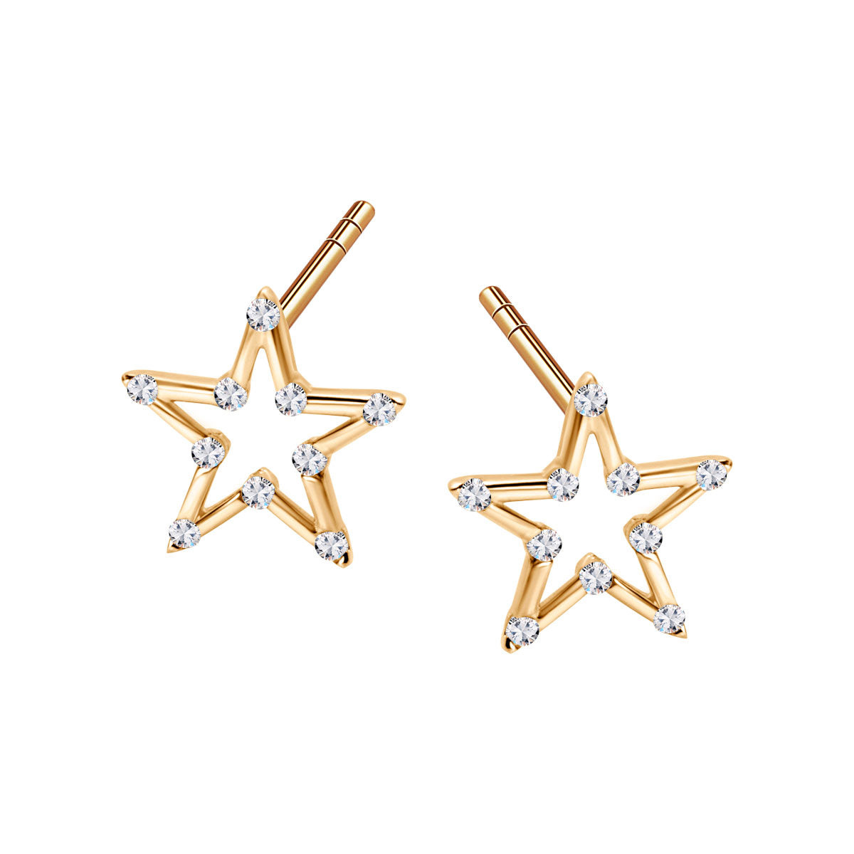 Kolczyki złote gwiazdki z cyrkoniami pr. 585 ZW-Z-000-N00-FB19085