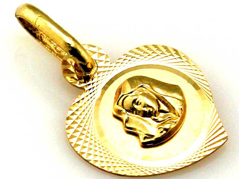 Zawieszka złota medalik w kształcie serca ZA710