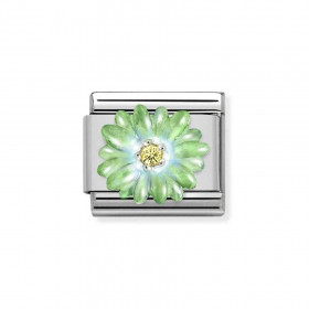 Composable Silver Zielony kwiat z żółtą cyrkonią 330321/07