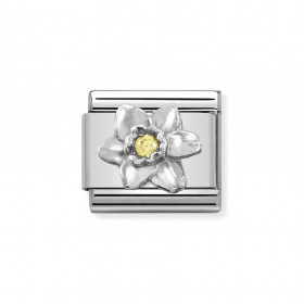 Composable Silver Kwiat narcyz żółta cyrkonia 330311/14