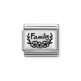 Composable Silver Napis "Rodzina" w kwiatach 330111/33