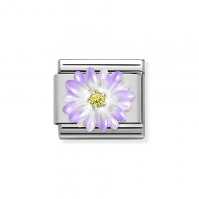 Composable Silver Fioletowy kwiat z żółtą cyrkonią 330321/03