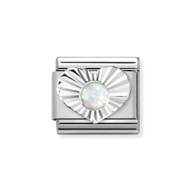 Composable Silver Biały Opal w Sercu 330508/07