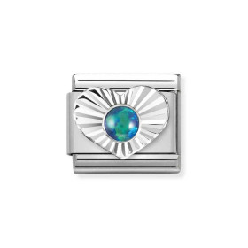 Composable Silver Zielony Opal w Sercu 330508/26