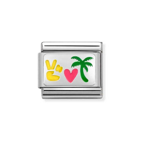 Composable Silver Peace, Heart, Palm Tree (Pokój, serce, palma) 330206/32