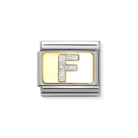 Nomination Composable Gold 18K brokatowa litera "F" 030291/06