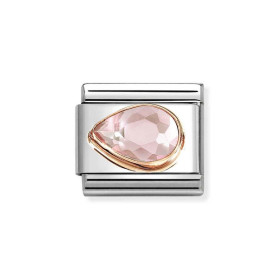 Nomination Composable Rose Gold 9K Różowa cyrkonia kropla - lewa 430605/003