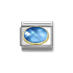 Nomination Composable Gold 18K Kryształ gradientowany niebieski - błękitny 030612/038