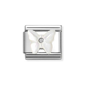 Nomination Composable Silver Motyl z białej masy perłowej 330509/13