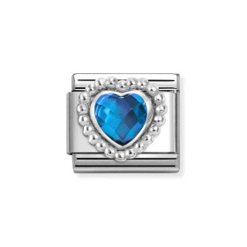 Nomination Composable Silver Niebieski szklany kryształ 330605/007