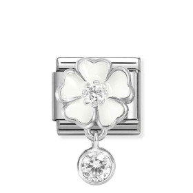Nomination Composable Silver Biały kwiat z cyrkonią 331814/06