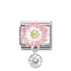 Nomination Composable Silver Różowy kwiat z cyrkonią 331814/09