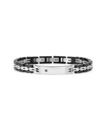 Bransoletka Nomination Italy Virtus Code z czarnym diamentem 0.008 ct w kolorze czarno-srebrnym 133103/060