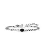 Bransoletka Nomination Italy Bold Steel z czarnym agatem w kolorze srebrnym 133200/002