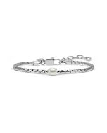 Bransoletka Nomination Italy Bold Steel z białą perłą w kolorze srebrnym 133200/013