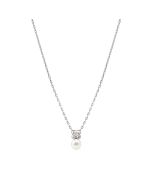 Naszyjnik Nomination Italy Pearls Loop z perłą typu shell srebrny koniczynka 242902/001