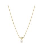 Naszyjnik Nomination Italy Pearls Loop z perłą typu shell srebrny pozłacany serce 242902/006