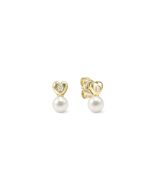 Kolczyki Nomination Italy Pearls Loop z perłą typu shell srebrne pozłacane serce 242903/006