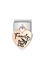 Composable Rose Gold 9K Serce z napisem Family (Rodzina) 431803/04