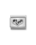 Composable Silver Serce z napisem moja miłość 330101/09