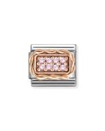 Nomination Composable Rose Gold 9K Pave z różowymi cyrkoniami i warkoczem 430318/06