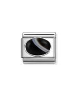 Nomination Composable Silver Matowy czarny onyks pasiasty 330510/47