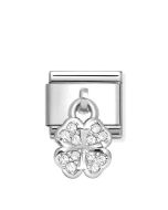 Nomination Composable Silver Charms Koniczyna z białymi cyrkoniami 331800/31