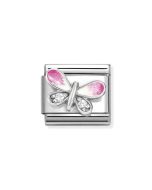Nomination Composable Silver Różowy motyl z białymi cyrkoniami 330321/09