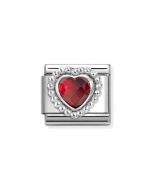 Nomination Composable Silver Czerwony szklany kryształ 330606/005