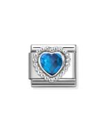 Nomination Composable Silver Niebieski szklany kryształ 330606/007