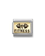 Nomination Composable Gold 18K napis FITNESS i hantla 030166/64