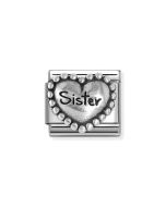 Nomination Composable Silver Serce z napisem Sister - Siostra 330101/81