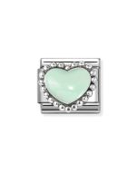 Nomination Composable Silver zielone serce 330204/35