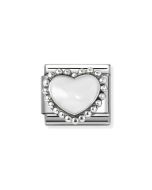 Nomination Composable Silver białe serce 330204/36