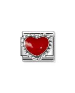 Nomination Composable Silver czerwone serce 330204/39
