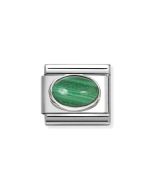 Nomination Composable Silver zielony malachit 330510/48