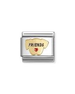 Nomination Composable Gold 18K pies z serduszkiem i napisem przyjaciele 030285/69