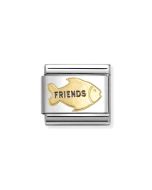 Nomination Composable Gold 18K ryba z napisem przyjaciele 030285/75