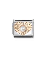 Nomination Composable Rose Gold 9K diamentowe serce z białą perłą 430516/13