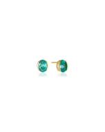 Kolczyki srebrne pozłacane Sif Jakobs Ellisse szmaragd SJ-E2350-TQCZ-YG 