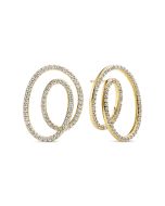 Kolczyki srebrne pozłacane Sif Jakobs Spirale Due Grande SJ-E2599-CZ-YG