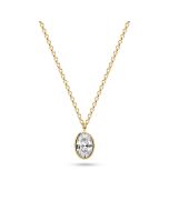 Naszyjnik srebrny pozłacany Sif Jakobs Sardinien Ovale SJ-N2795-CZ-YG