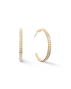 Kolczyki koła Coeur de Lion złote z białymi cyrkoniami 0128/21-1816