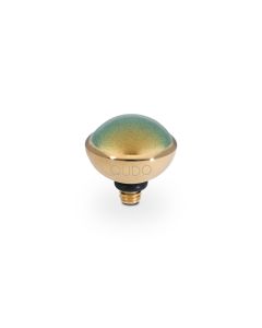 Wkręcany top QUDO Bottone iridescent green pearl w kolorze złotym 100004/47-4627